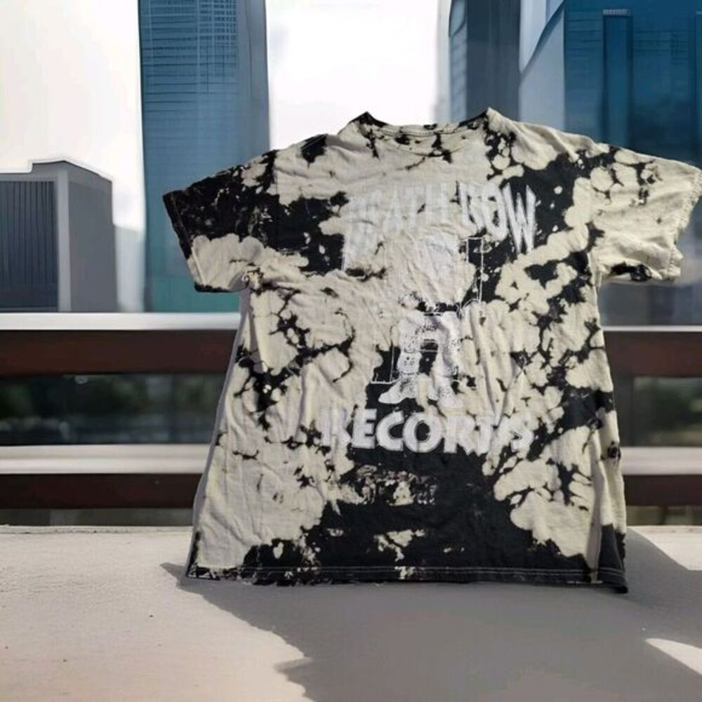 Death Row Records Black White Tie Dye T-Shirt Men's Short Sleeve Size 2X 796